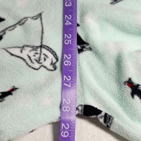 Nick & Nora Mint Green Polka-dots & Winter Penguins One Piece Zip Front Pajamas - Picture 11 of 15